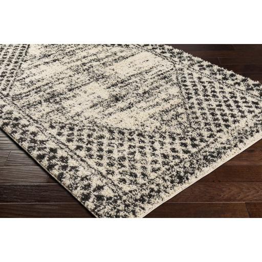 Surya Beni Shag BSH-2330 Black Cream 5'3" x 7' Rug