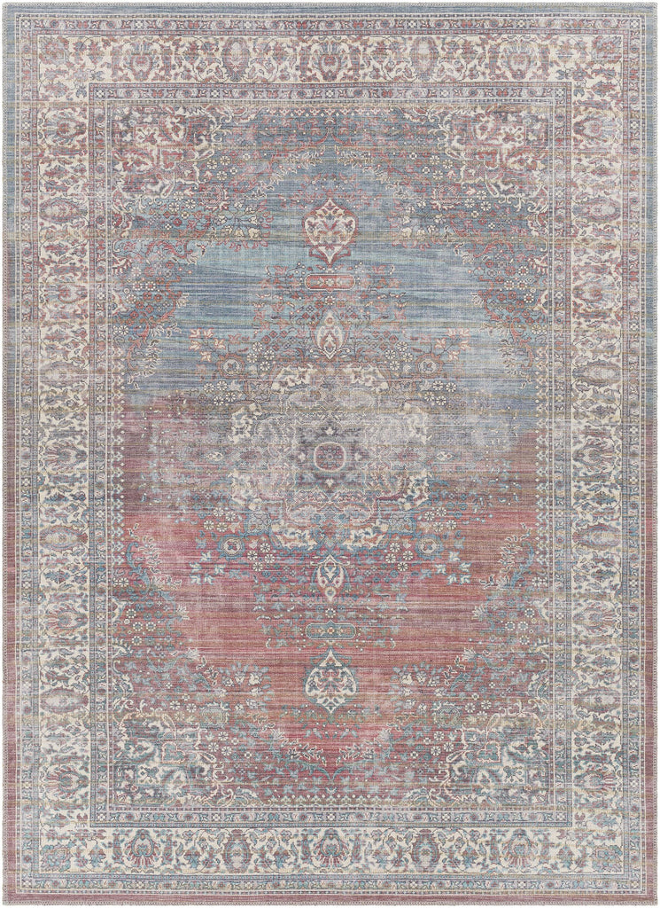 Surya Cobb COB-2301 Blue Brick Red 5'3" x 7'3" Rug