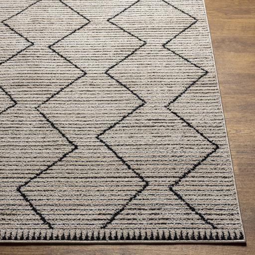 Surya Cozy CZY-2302 Black Cream 5'3" x 7' Rug