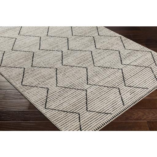 Surya Cozy CZY-2302 Black Cream 5'3" x 7' Rug