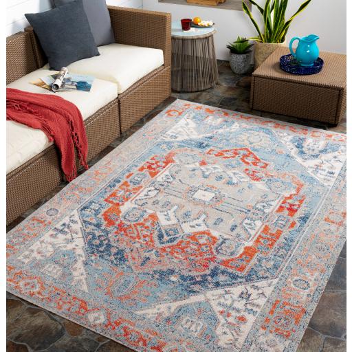 Surya Huntington Beach HTB-2311 Aqua Charcoal 5'3" x 7' Rug