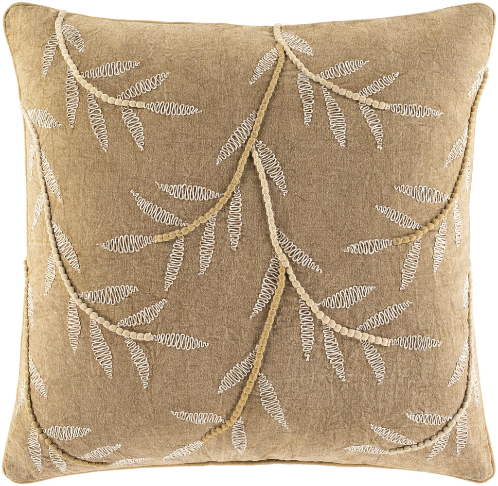 Surya Delta LTA-001 Ivory Light Brown 20"H x 20"W Pillow Cover