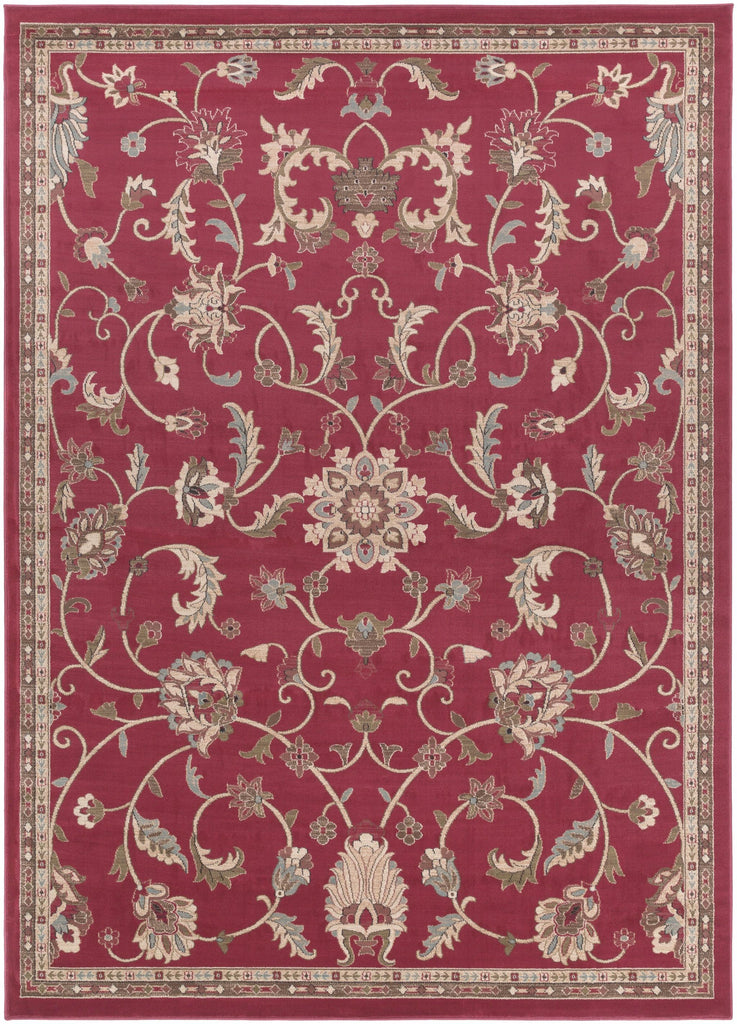 Surya Riley RLY-5024 Beige Brick Red 5'3" x 7'7" Rug