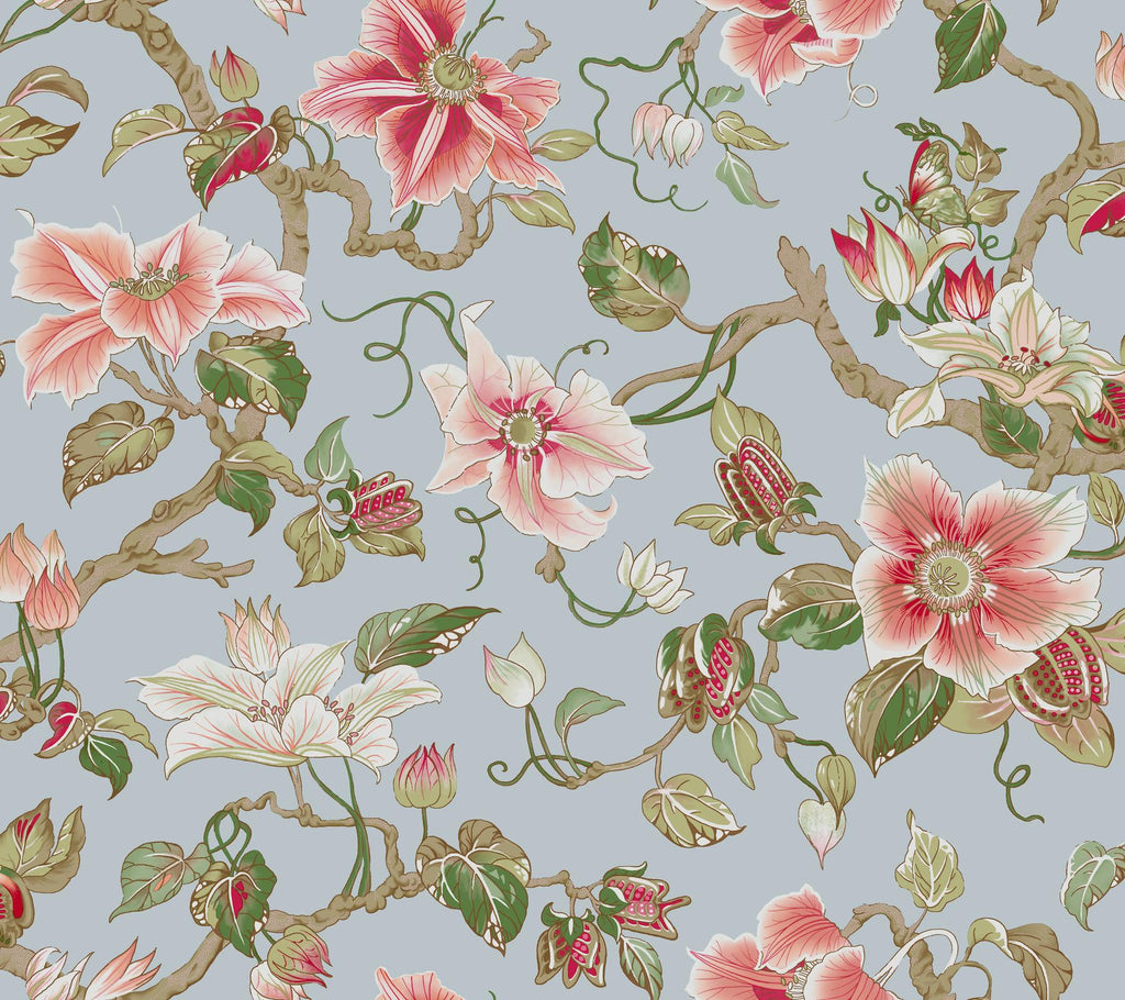 Ronald Redding Designs Marguerite Vine Blue Wallpaper