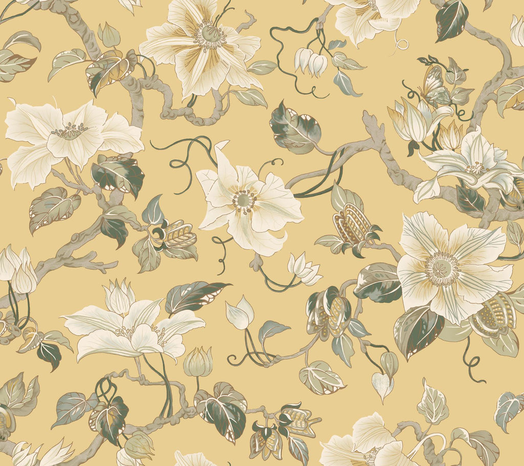 Ronald Redding Designs Marguerite Vine Yellow Wallpaper