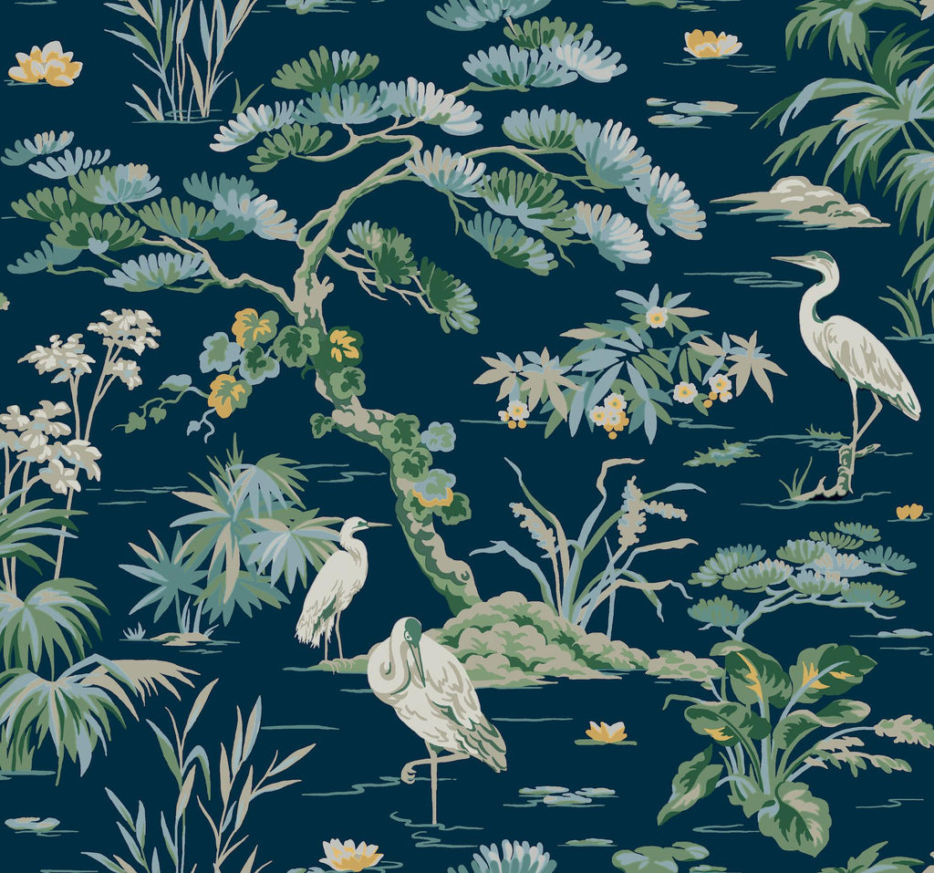 Ronald Redding Designs Bridgewater Blue Wallpaper