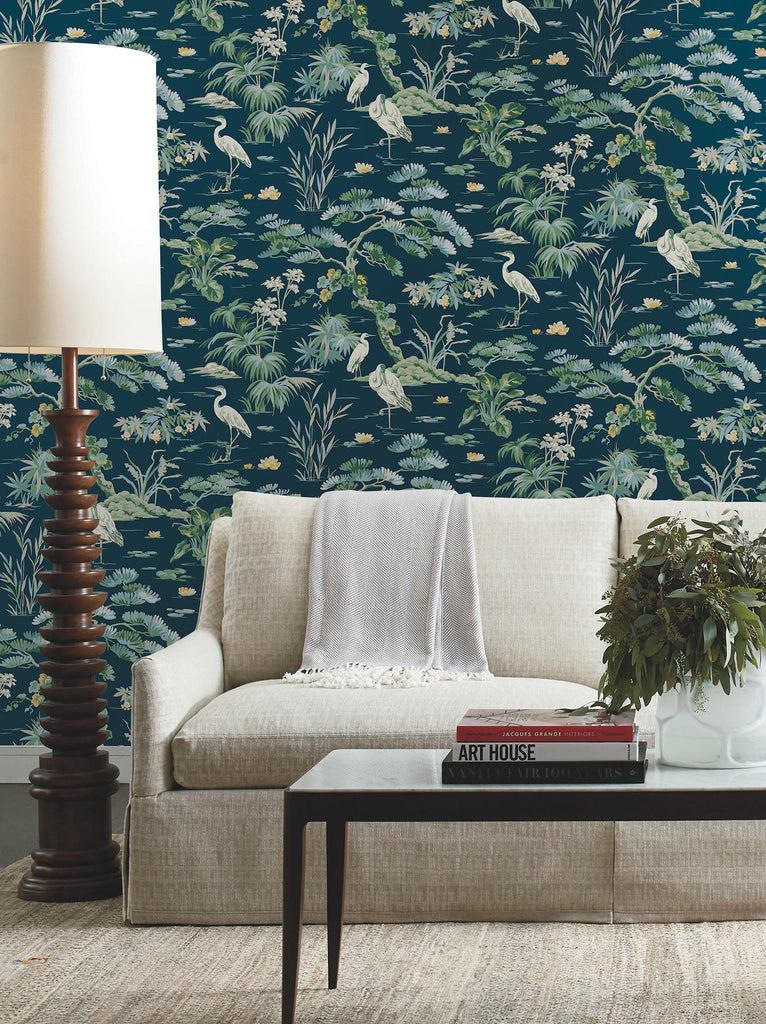 Ronald Redding Designs Bridgewater Blue Wallpaper