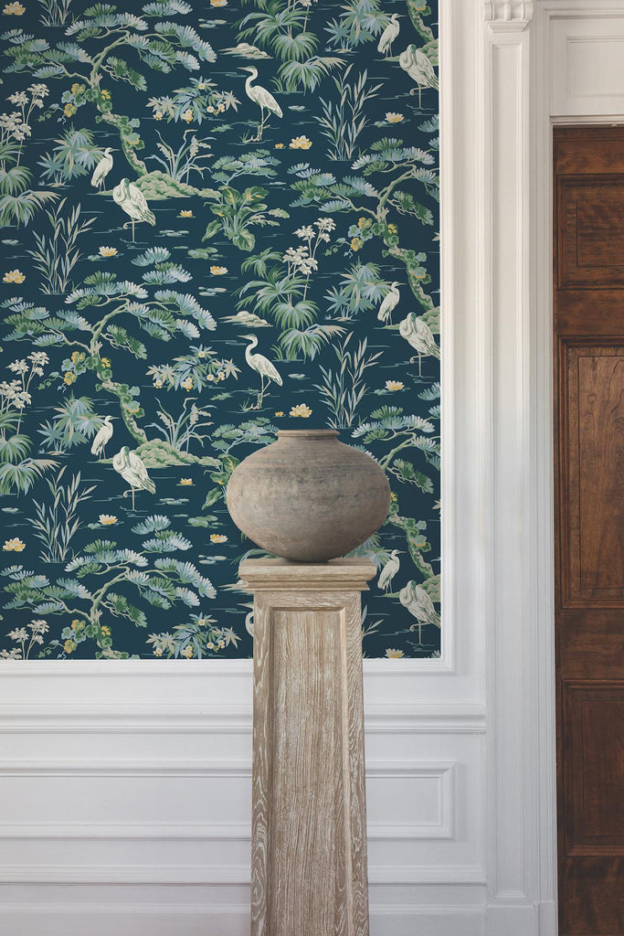 Ronald Redding Designs Bridgewater Blue Wallpaper