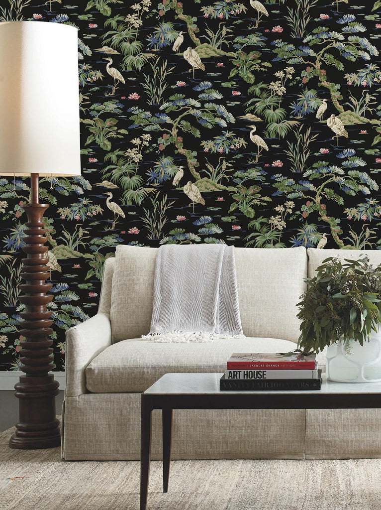 Ronald Redding Designs Bridgewater Black Wallpaper