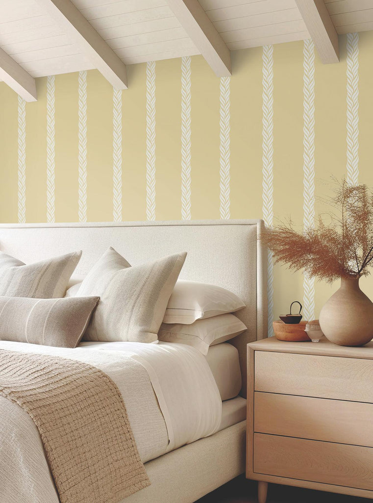 Ronald Redding Designs Braided Stripe Yellow Wallpaper