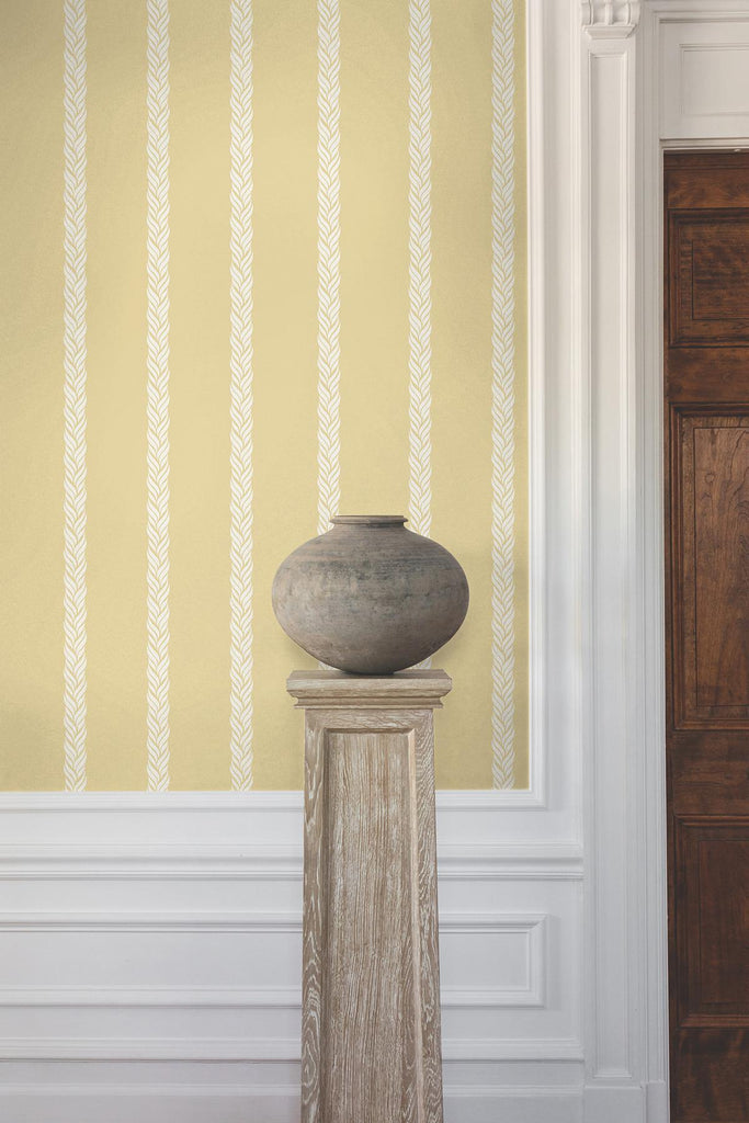 Ronald Redding Designs Braided Stripe Yellow Wallpaper