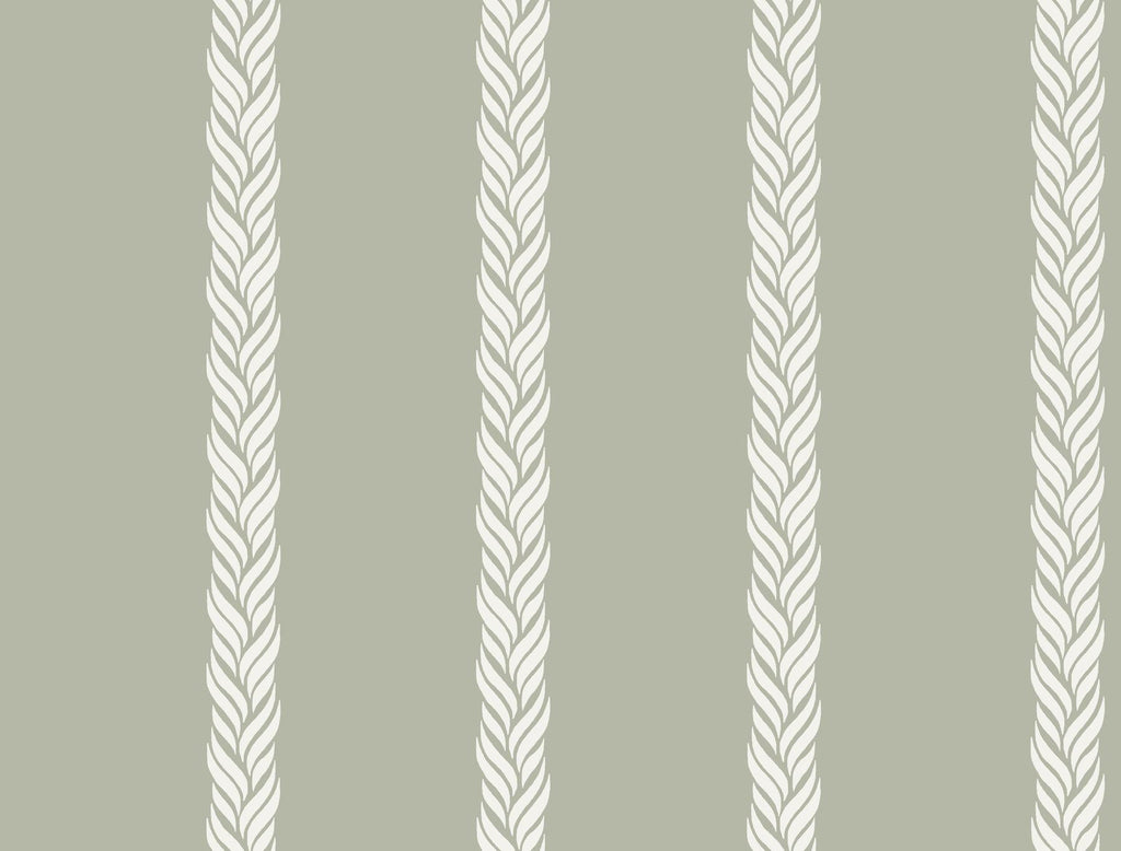 Ronald Redding Designs Braided Stripe Green Wallpaper