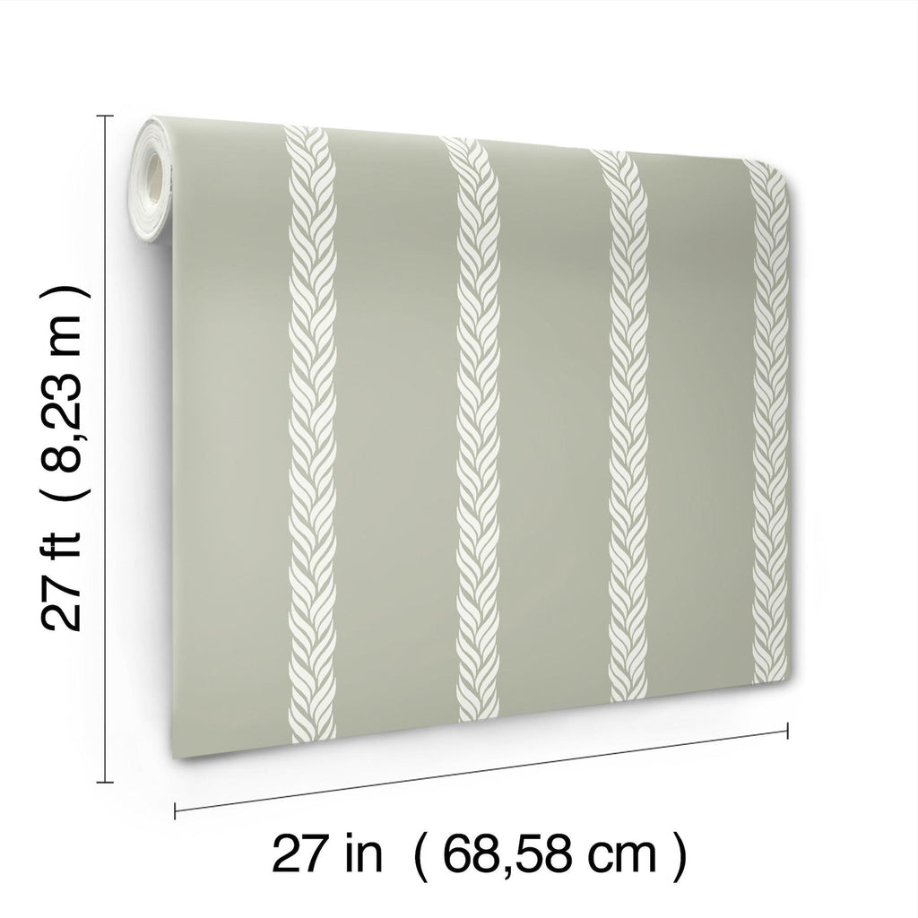 Ronald Redding Designs Braided Stripe Green Wallpaper