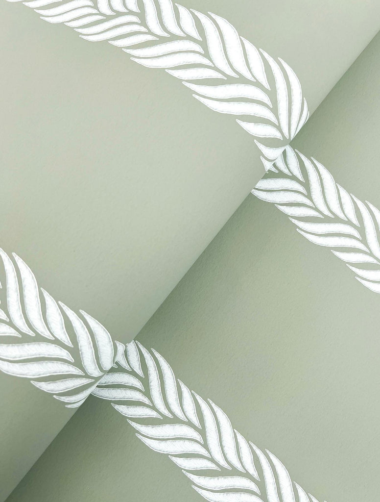 Ronald Redding Designs Braided Stripe Green Wallpaper