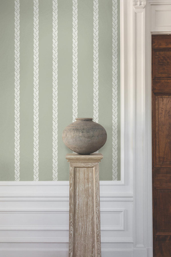 Ronald Redding Designs Braided Stripe Green Wallpaper