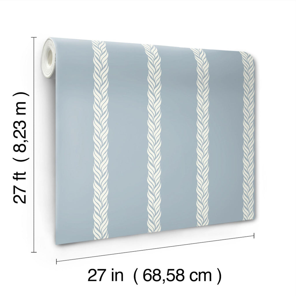 Ronald Redding Designs Braided Stripe Blue Wallpaper