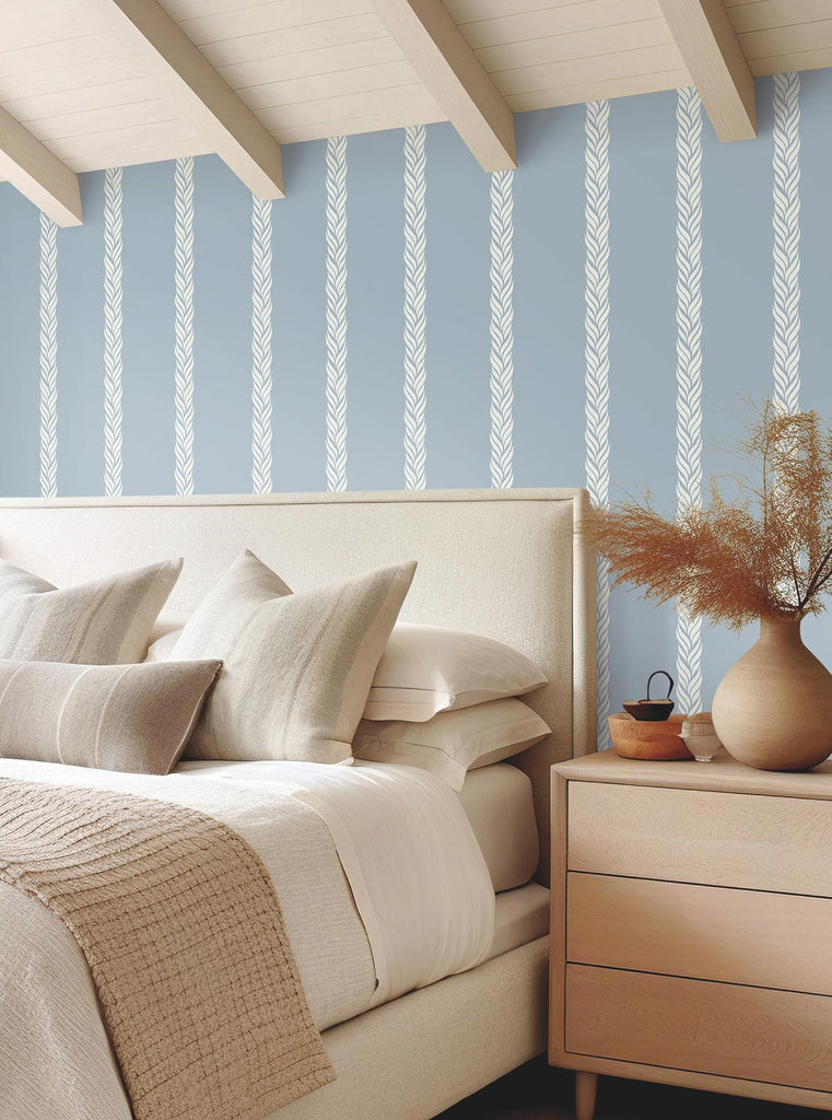 Ronald Redding Designs Braided Stripe Blue Wallpaper