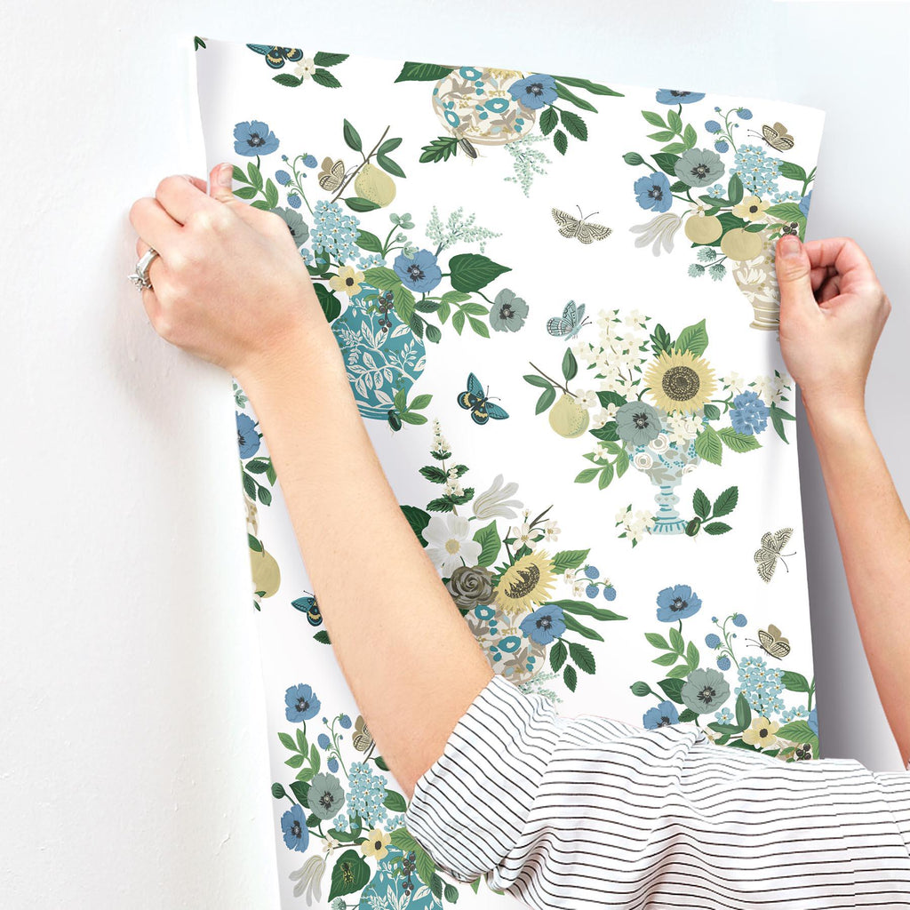 Rifle Paper Co. Flower Studies Blue Wallpaper