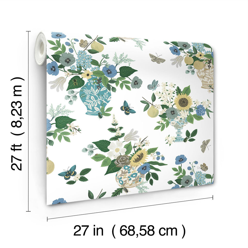 Rifle Paper Co. Flower Studies Blue Wallpaper