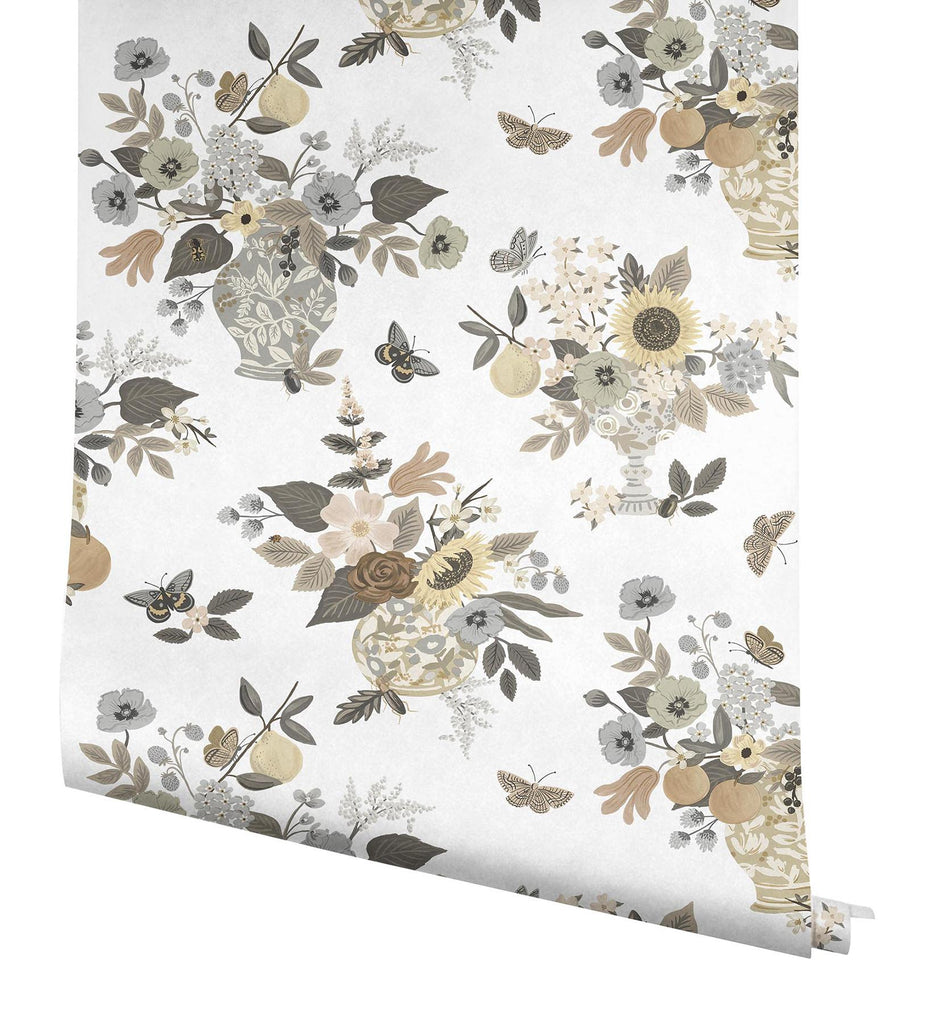 Rifle Paper Co. Flower Studies Grey Wallpaper