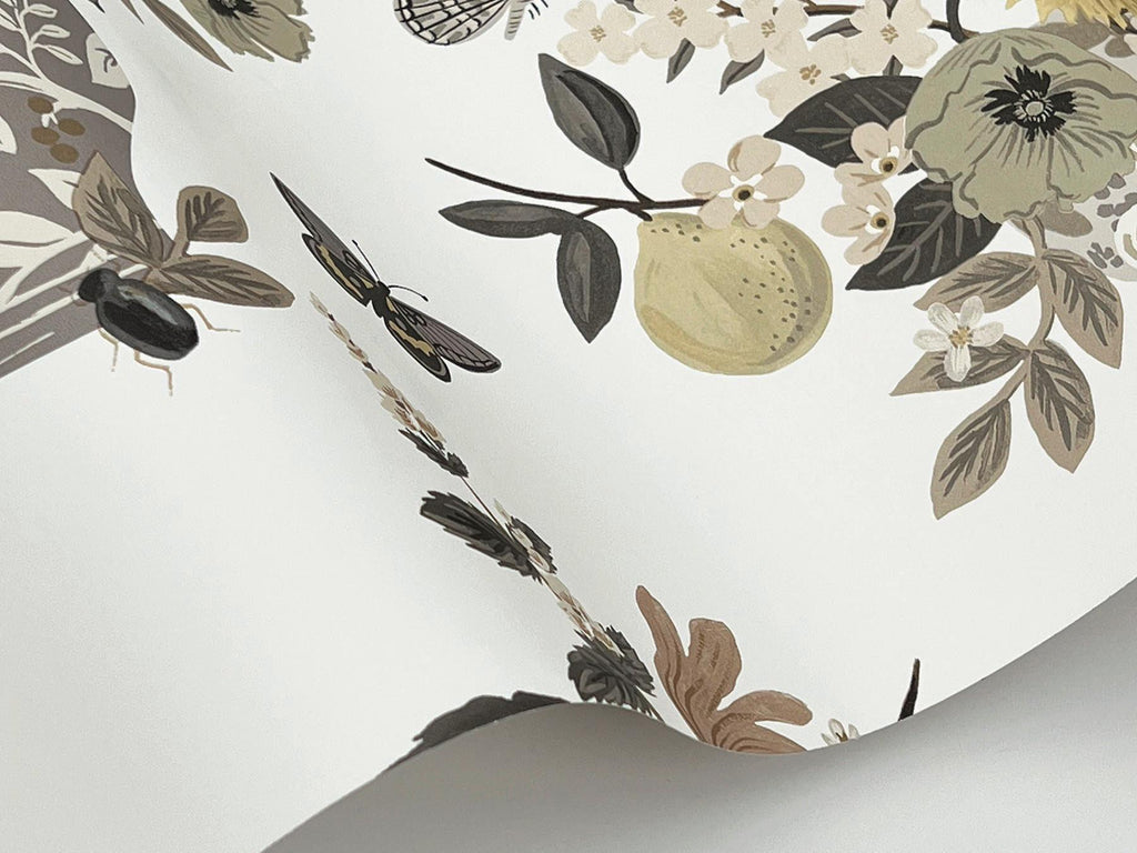 Rifle Paper Co. Flower Studies Grey Wallpaper