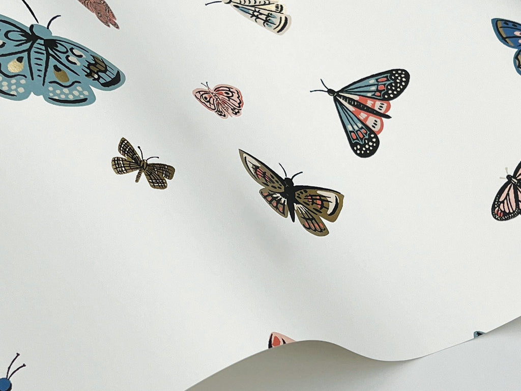 Rifle Paper Co. Butterfly House Blue Wallpaper