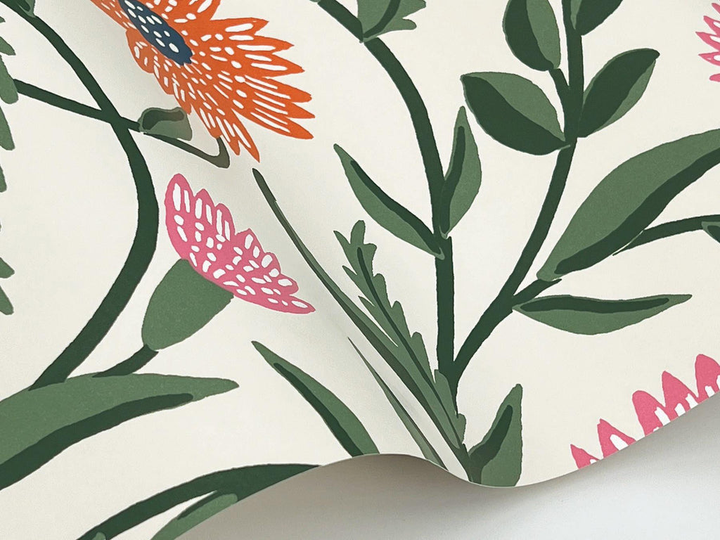 Rifle Paper Co. Aster Orange Wallpaper