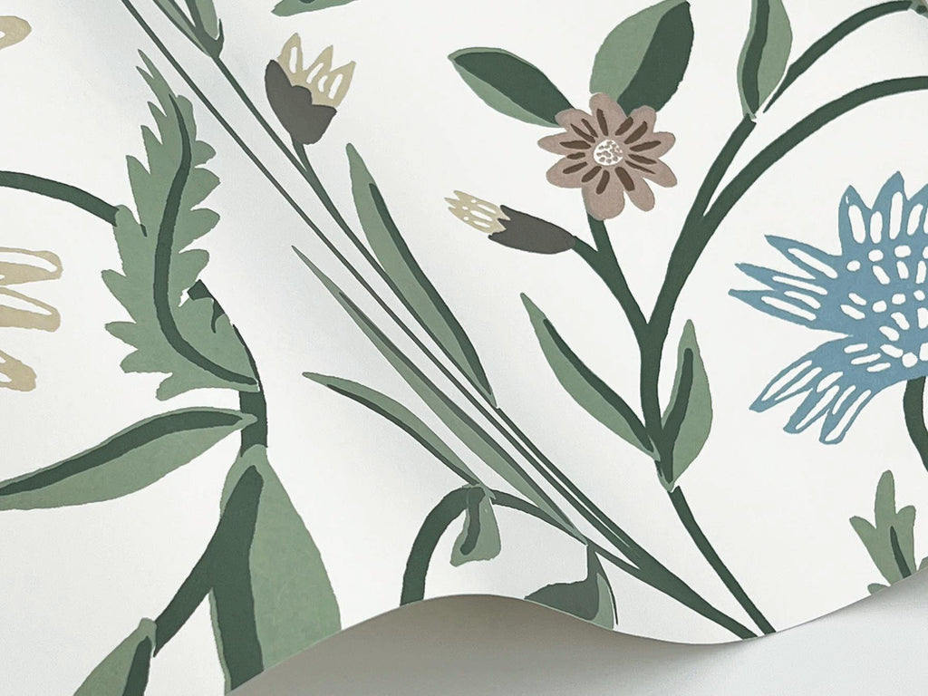 Rifle Paper Co. Aster Green Wallpaper