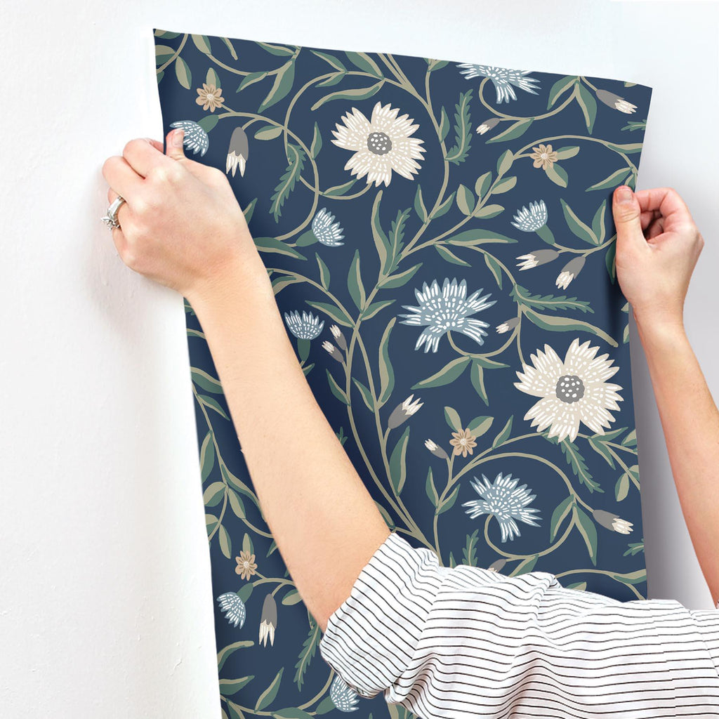 Rifle Paper Co. Aster Blue Wallpaper