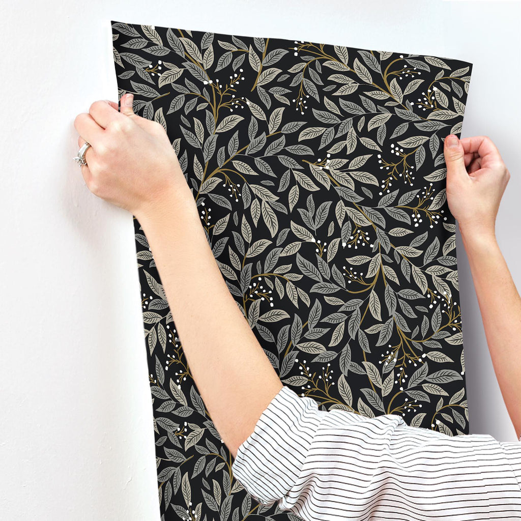 Rifle Paper Co. Willowberry Black Wallpaper