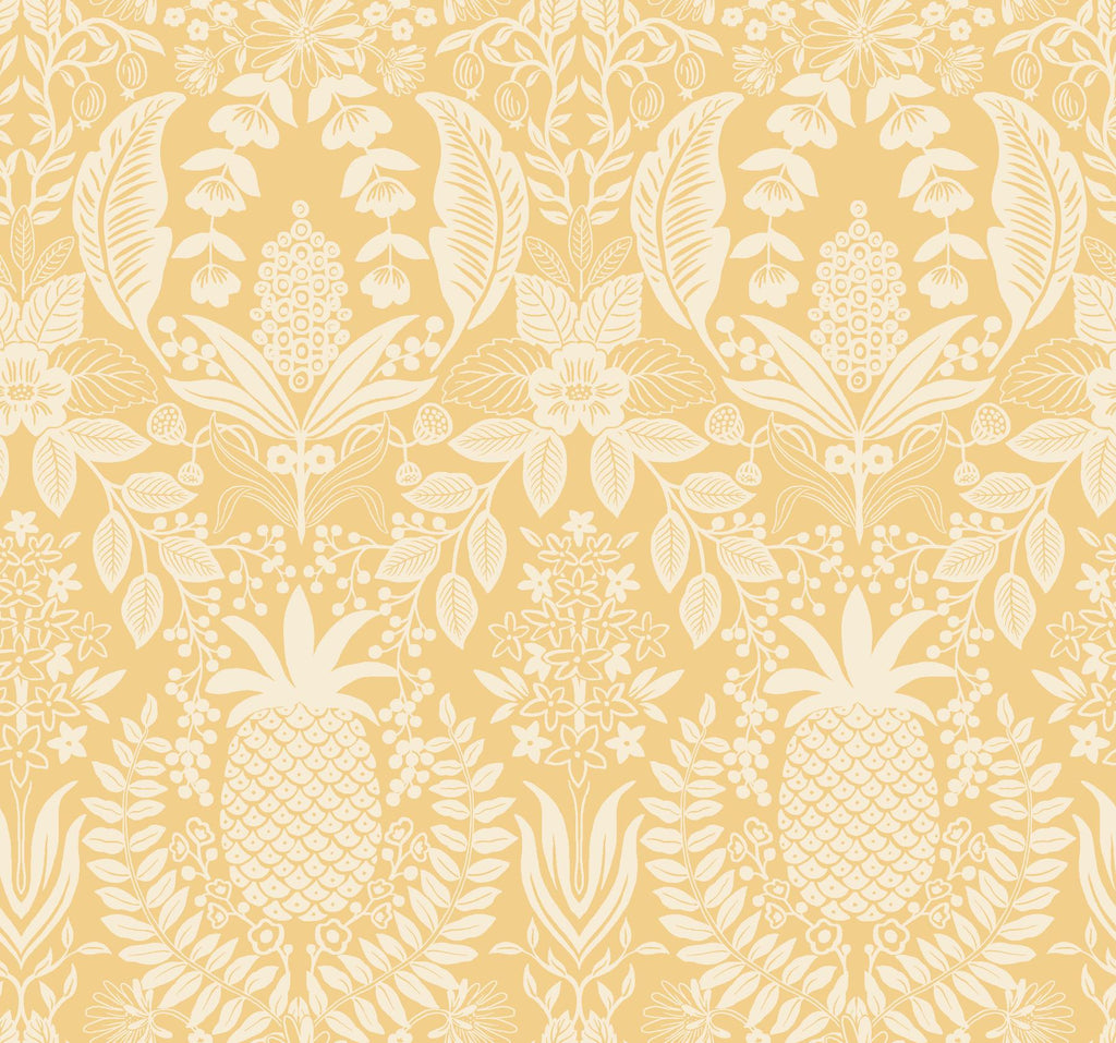 Rifle Paper Co. Pineapple Damask Yellow Wallpaper