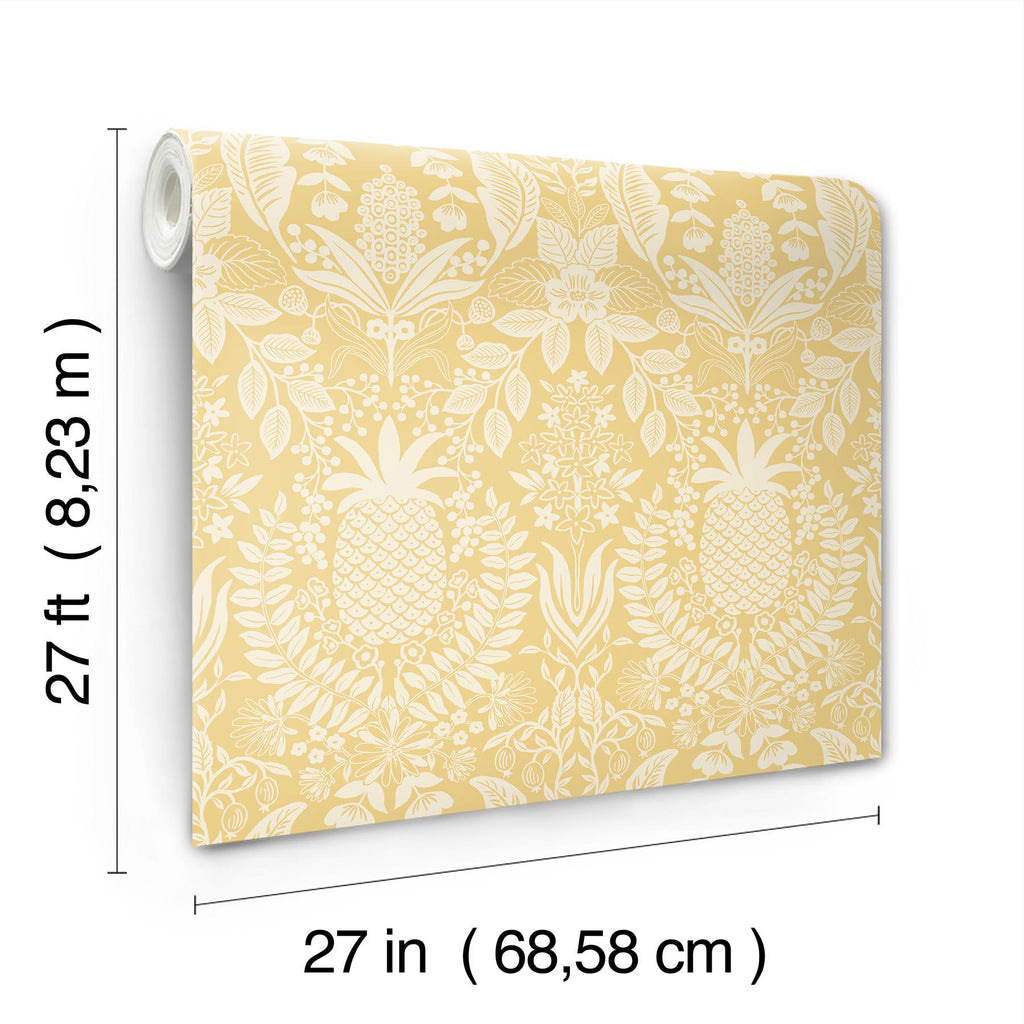 Rifle Paper Co. Pineapple Damask Yellow Wallpaper