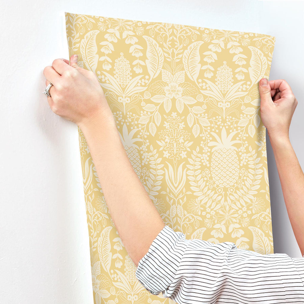 Rifle Paper Co. Pineapple Damask Yellow Wallpaper