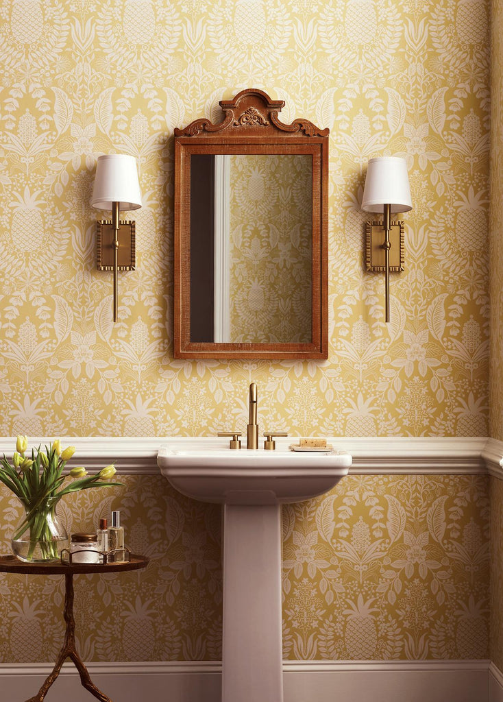 Rifle Paper Co. Pineapple Damask Yellow Wallpaper