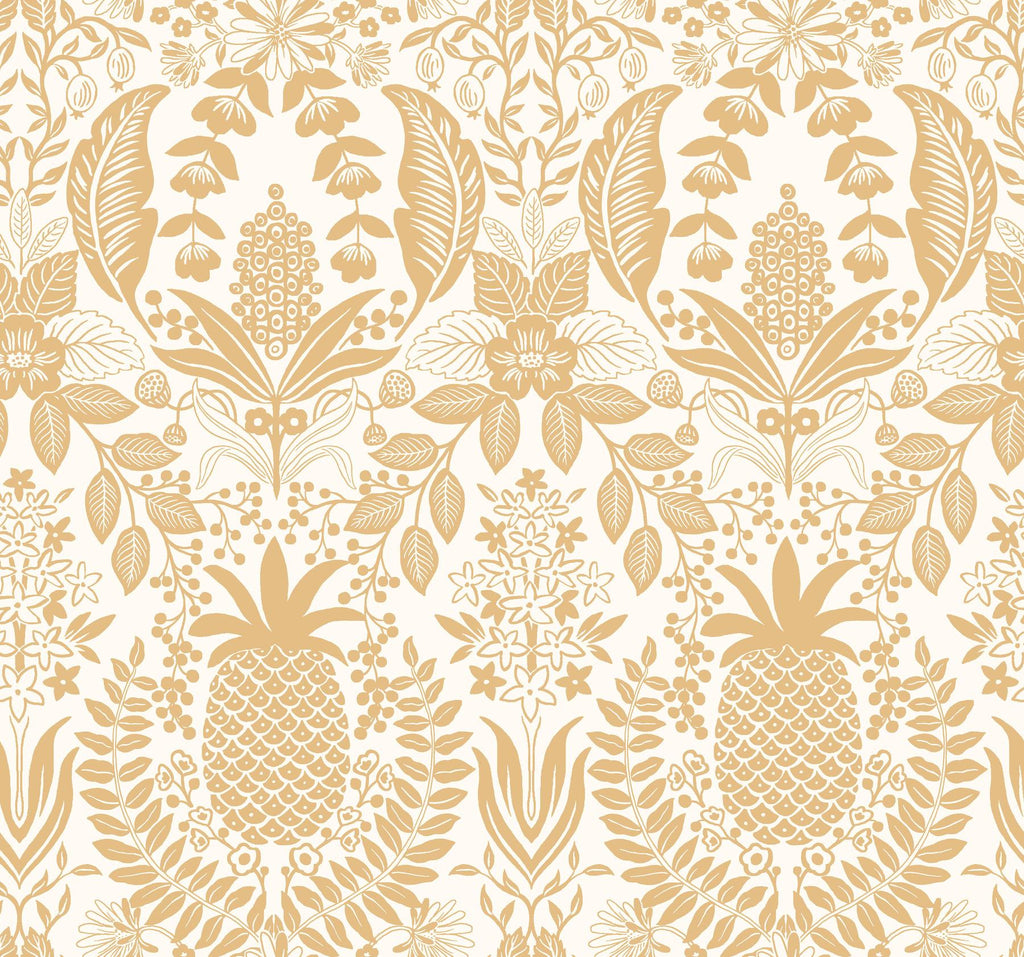 Rifle Paper Co. Pineapple Damask Metallic Wallpaper