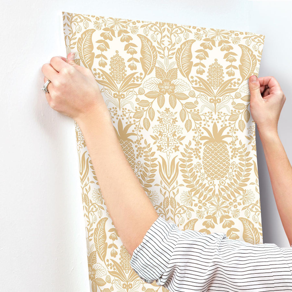 Rifle Paper Co. Pineapple Damask Metallic Wallpaper