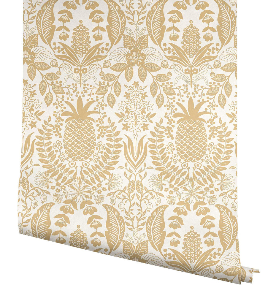 Rifle Paper Co. Pineapple Damask Metallic Wallpaper