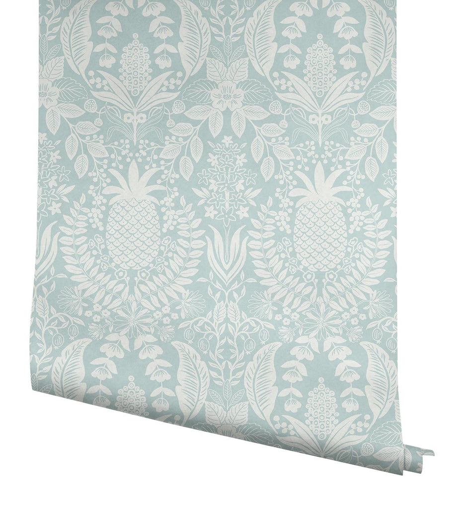 Rifle Paper Co. Pineapple Damask Blue Wallpaper