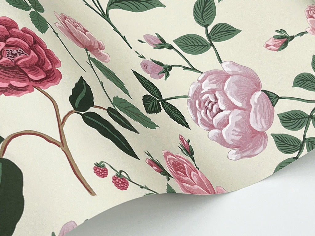 Rifle Paper Co. Roses Pink Wallpaper