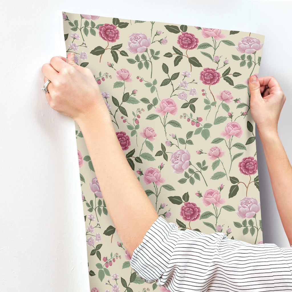 Rifle Paper Co. Roses Pink Wallpaper