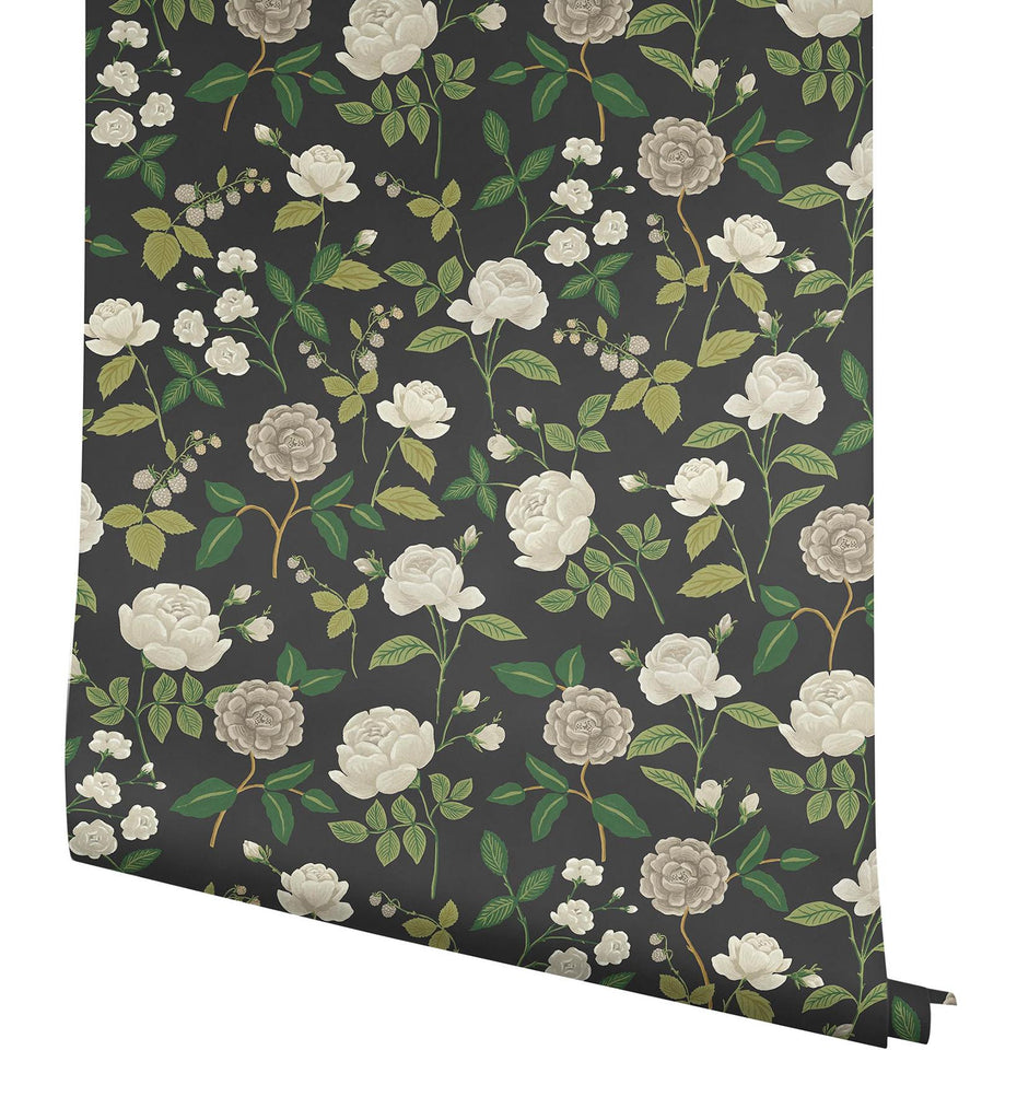 Rifle Paper Co. Roses Grey Wallpaper