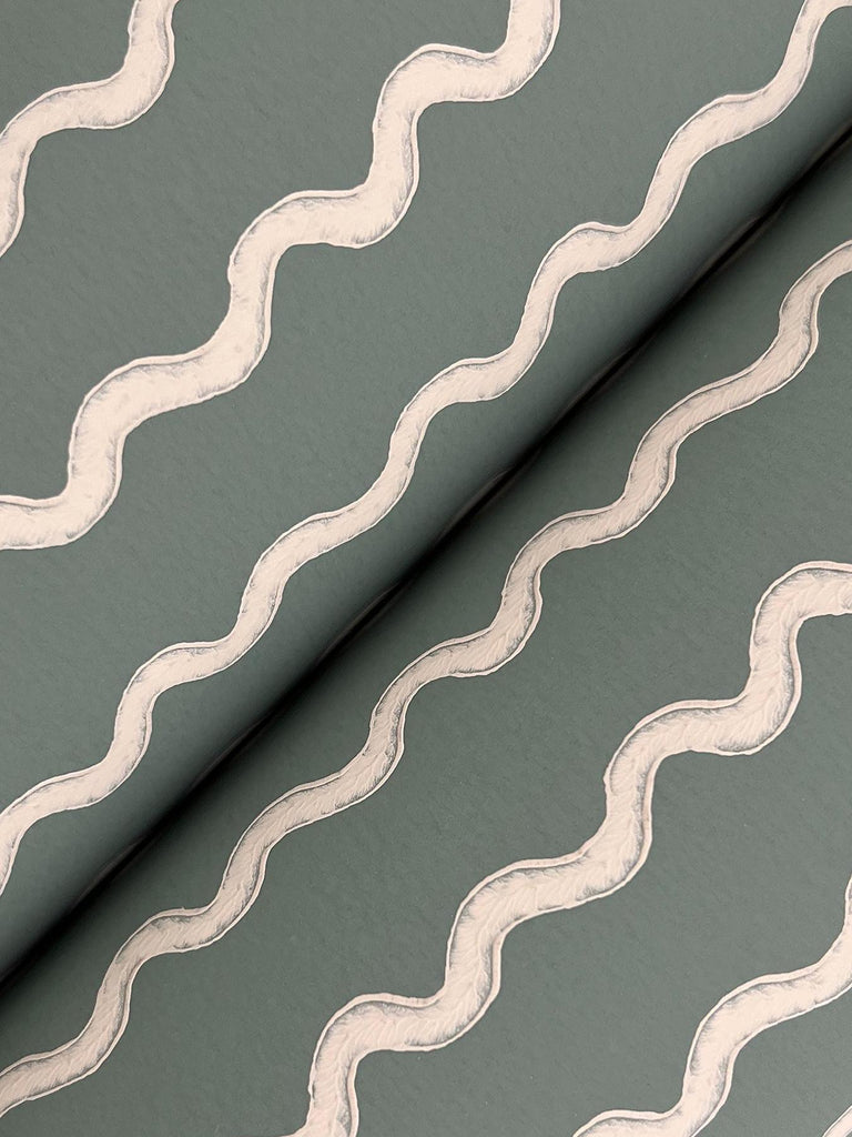 Rifle Paper Co. Rickrack Green Wallpaper