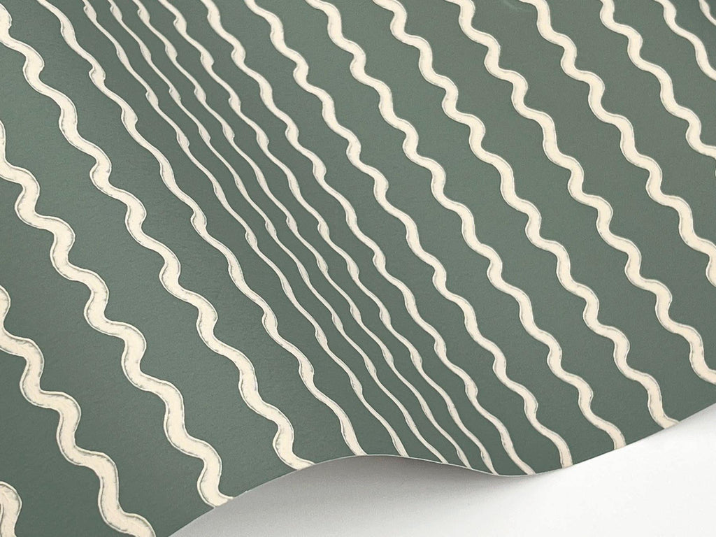 Rifle Paper Co. Rickrack Green Wallpaper