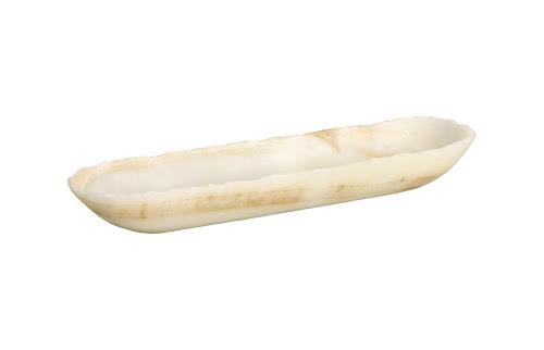 Phillips Collection Aragonite Canoe White Bowl