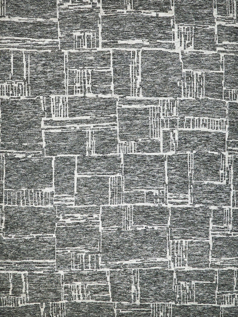 Exquisite Rugs Aldridge Hand-Knotted New Zealand Wool/Bamboo Silk 6829 Charcoal/Ivory 6' x 9' Area Rug