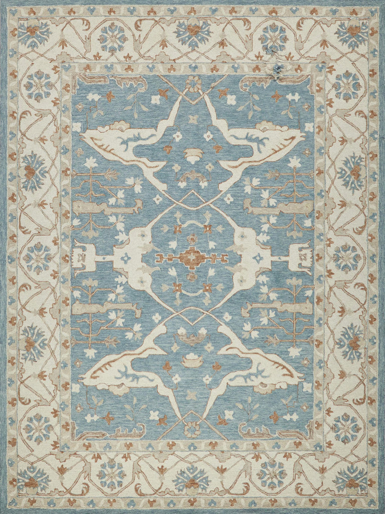 Exquisite Rugs Claremont Oushak Handmade Hand-tufted New Zealand Wool on Canvas 6831 Ivory/Light Blue 12' x 15' Area Rug