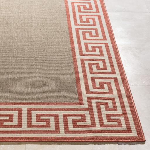 Surya Alfresco ALF-9628 Brick Red Light Beige 2'5" x 11'10" Rug