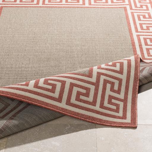 Surya Alfresco ALF-9628 Brick Red Light Beige 2'5" x 11'10" Rug