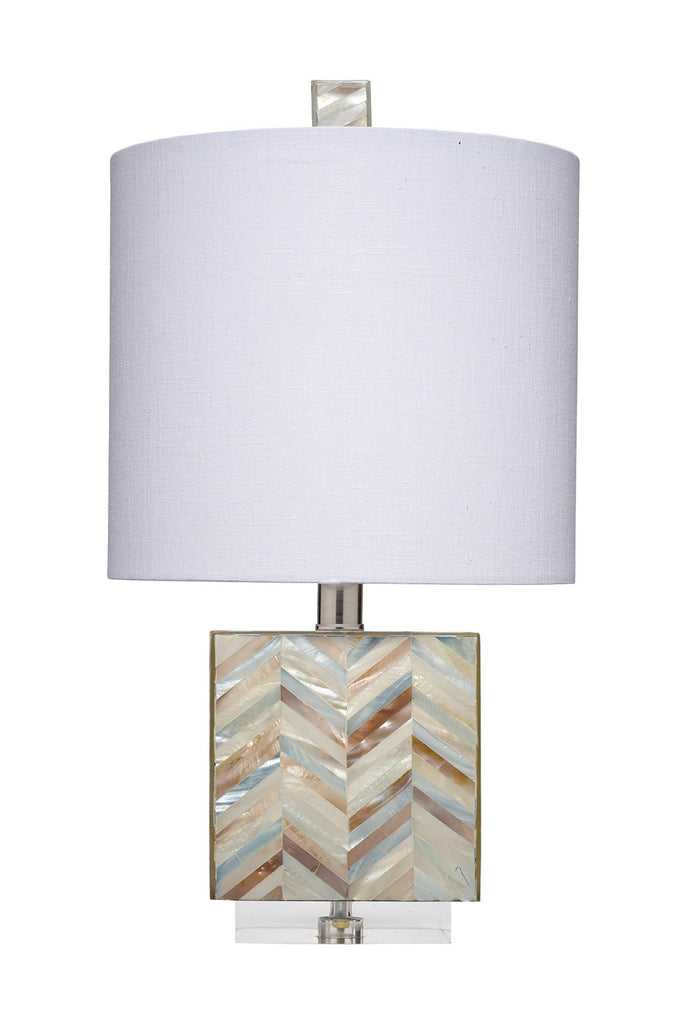 Jamie Young Garbo Mother of Pearl Table Lamp, Blue