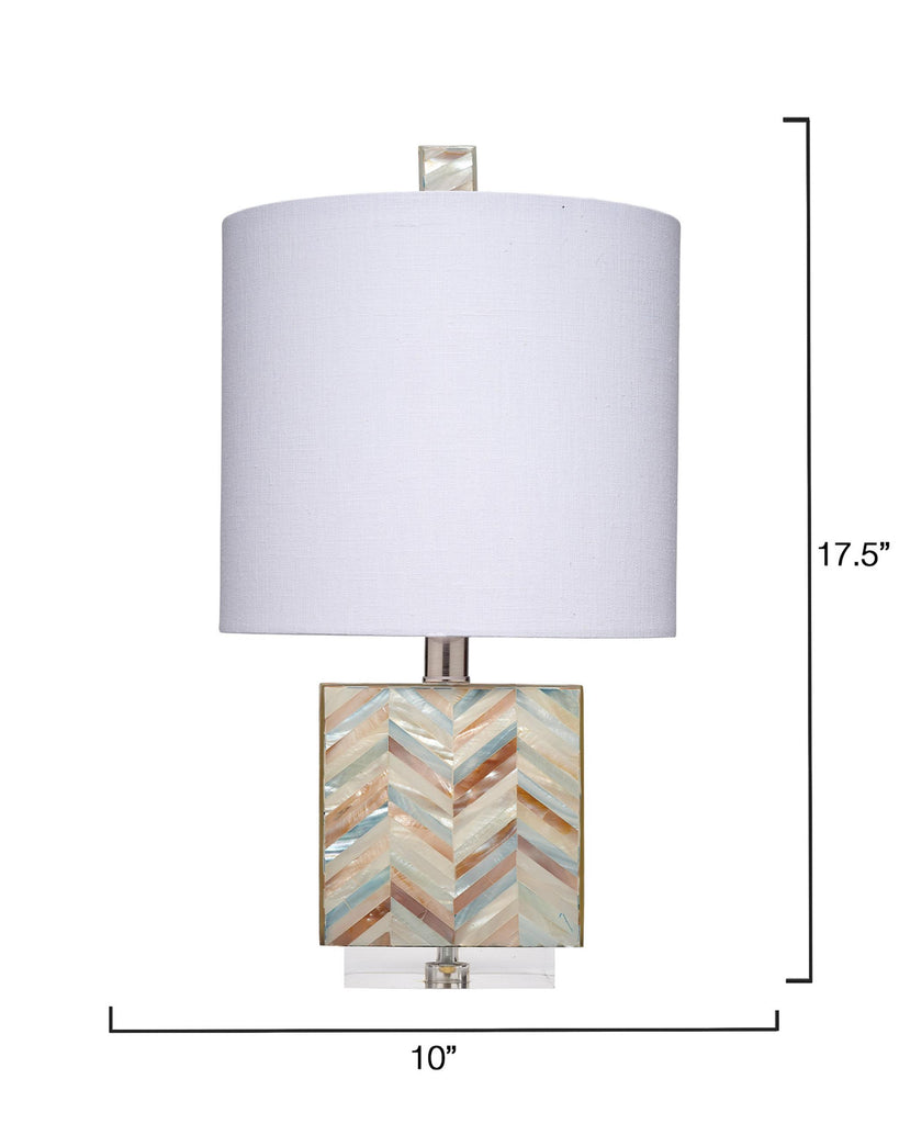 Jamie Young Garbo Mother of Pearl Table Lamp, Blue